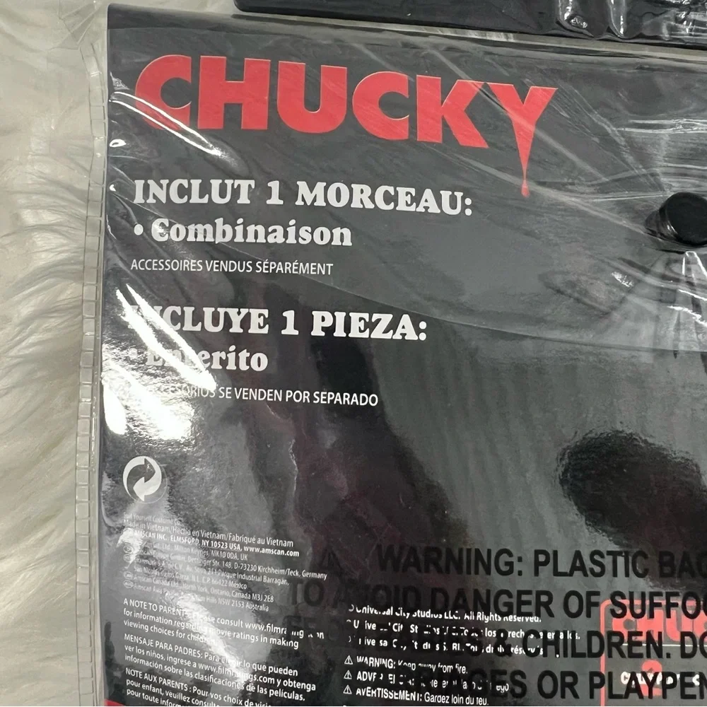 Chucky Kids Costume - Blue Jumpsuit M 8-10 XL 14-16